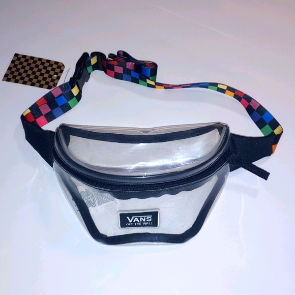 rainbow checkered fanny pack